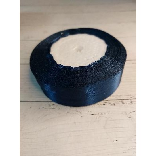 ОПТ Ленты атласные однотонные 2,5 см*25 ярдов цв. темно-синий, цена за катушку